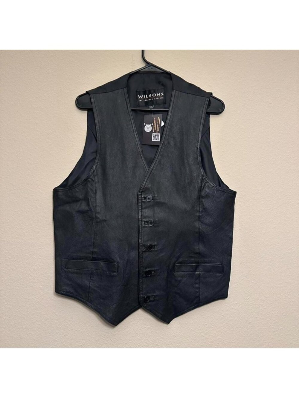 Vintage 90s Wilson The Leather Expert Black Leather Vest